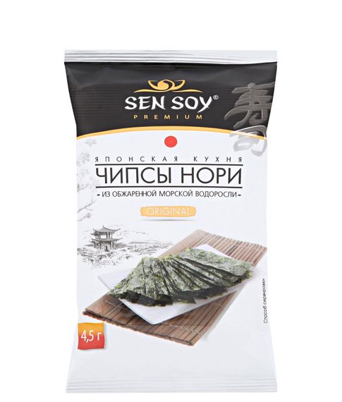 Купить Чипсы-Нори из морских водорослей Original Sen Soy, 4,5 г