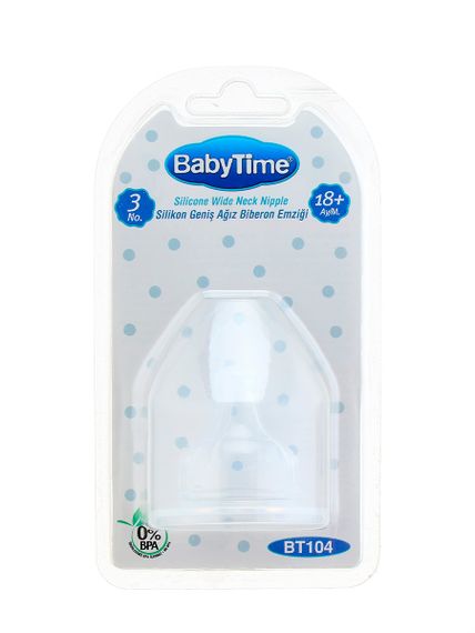 Купить Силиконовая соска для бутылочки с широкой горловиной №3 BabyTime