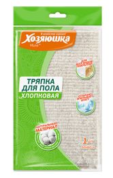 Купить Тряпка для пола "ХОЗЯЮШКА Мила" хлопок белая 50*60см 1шт., Т-01
