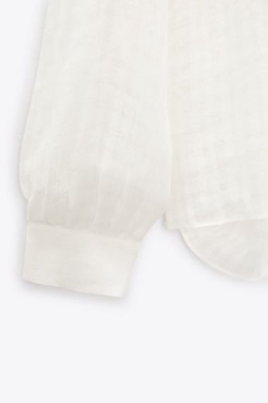 Блуза из рельефного льна ZARA