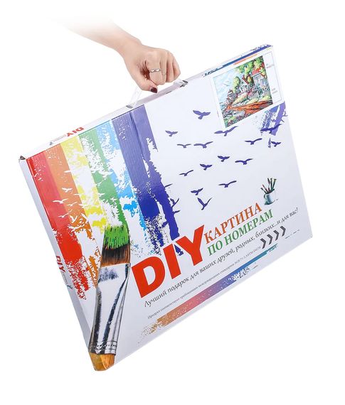 Картина раскраска по номерам на дереве Diy