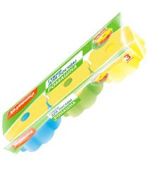 Купить Губка для посуды "ХОЗЯЮШКА Мила" РОМАШКА, 3 шт.