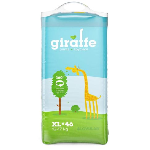 Купить Подгузники-трусики Giraffe XL (12-17 кг) Lovular, 46 шт